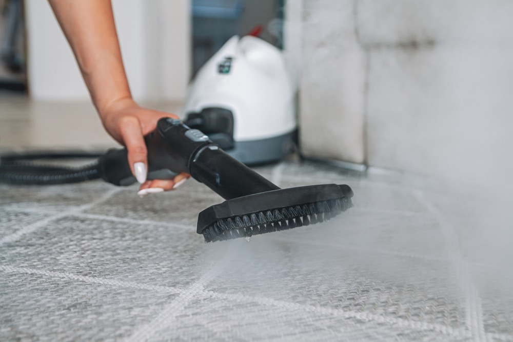 Woman,Cleaning,The,Carpet,With,A,Steam,Cleaner