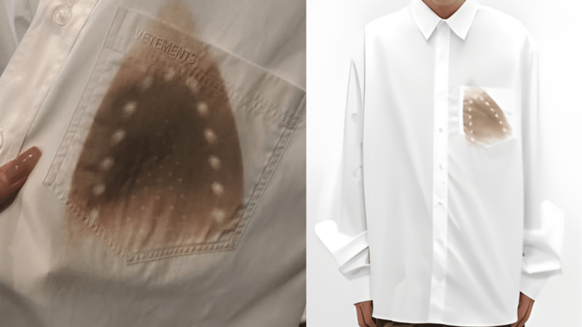 Luxury Label Sells $1,139 Shirt With an “Iron Burn” Design — and the Internet Is Laughing